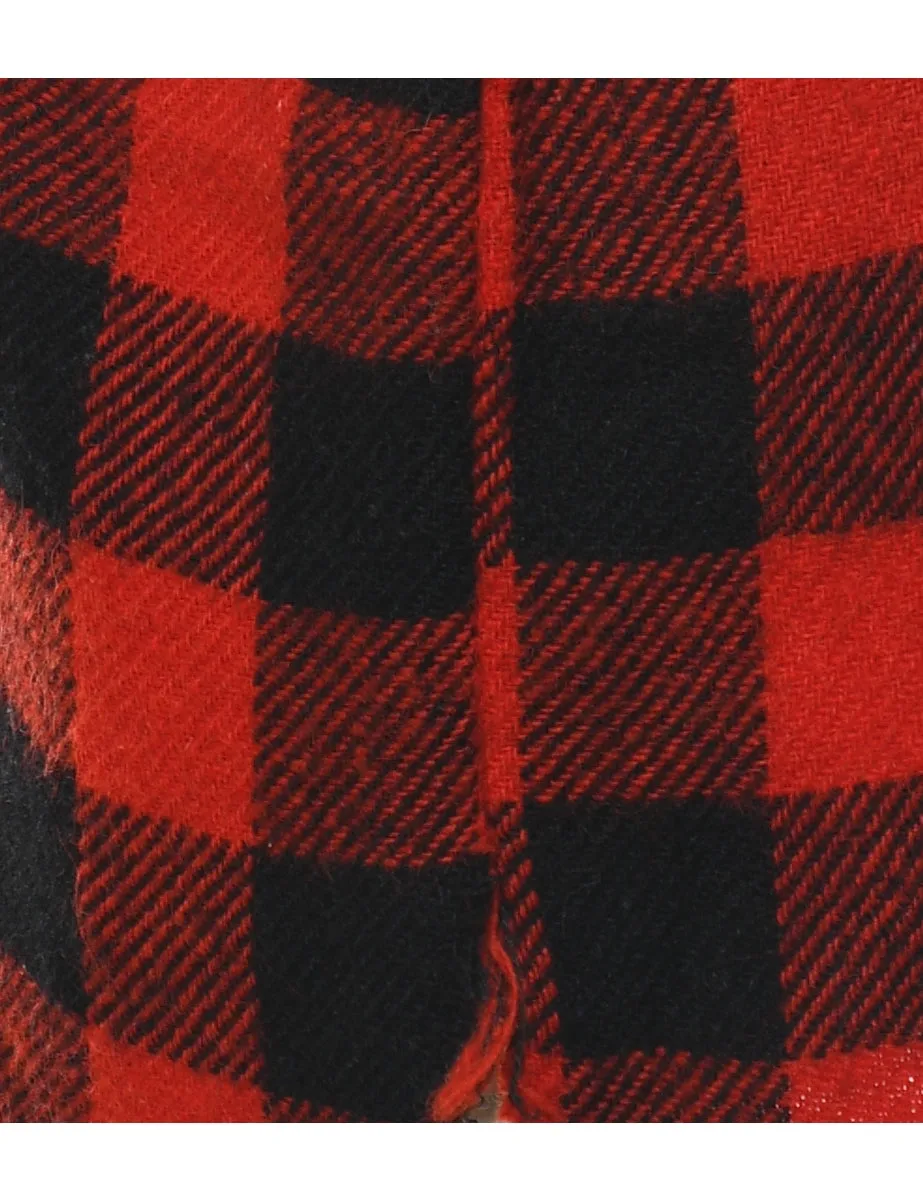 Long Sleeved Buffalo Red & Black Classic Check Shirt - M