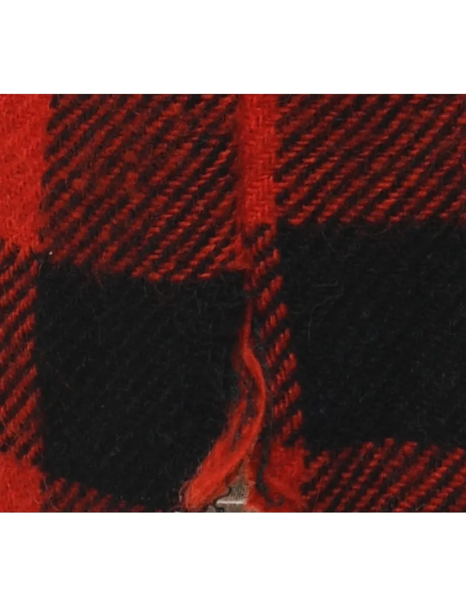 Long Sleeved Buffalo Red & Black Classic Check Shirt - M