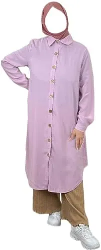 Muslim Long Shirts Button Tops   B15652