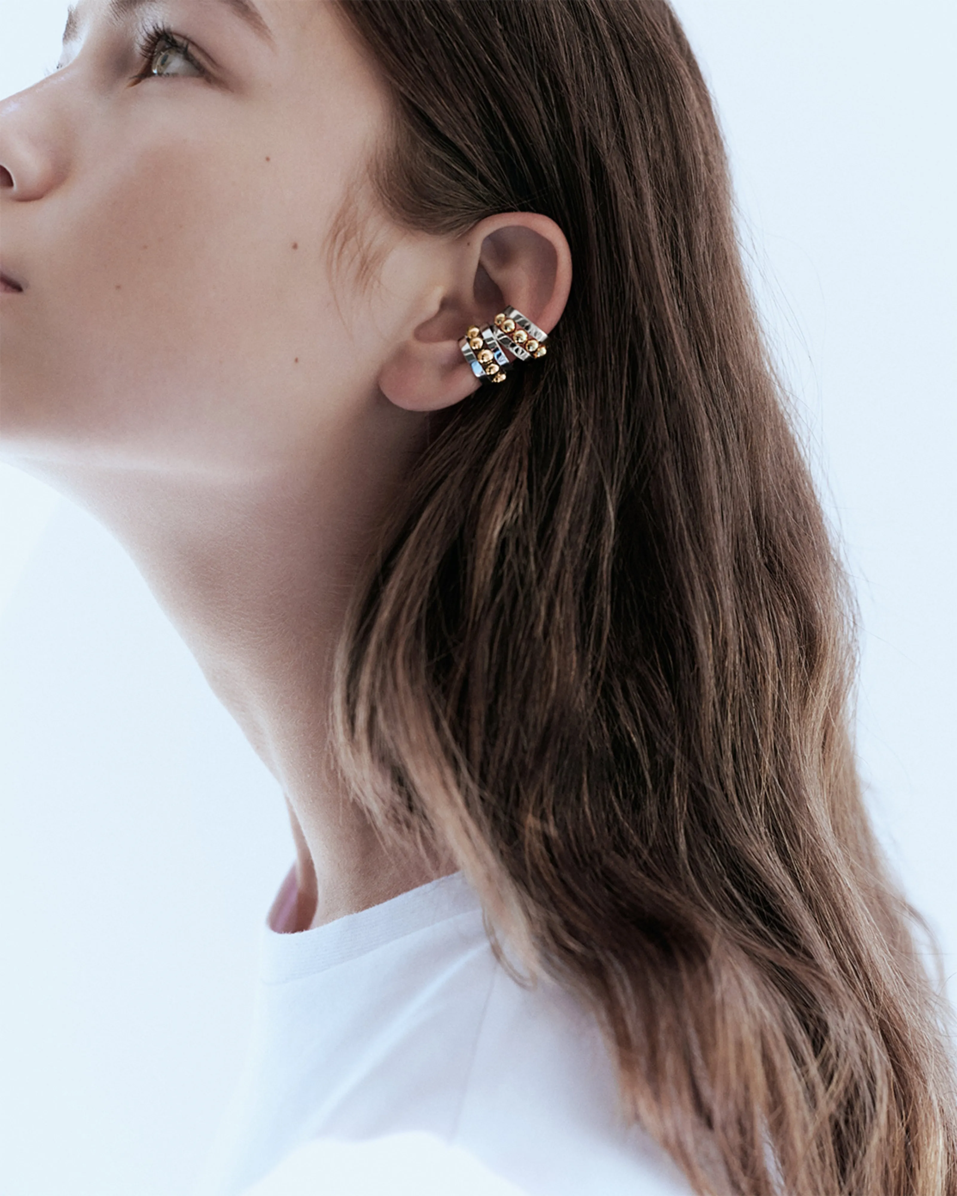 Orbit Double Band Ear Cuff - Silver and Gold