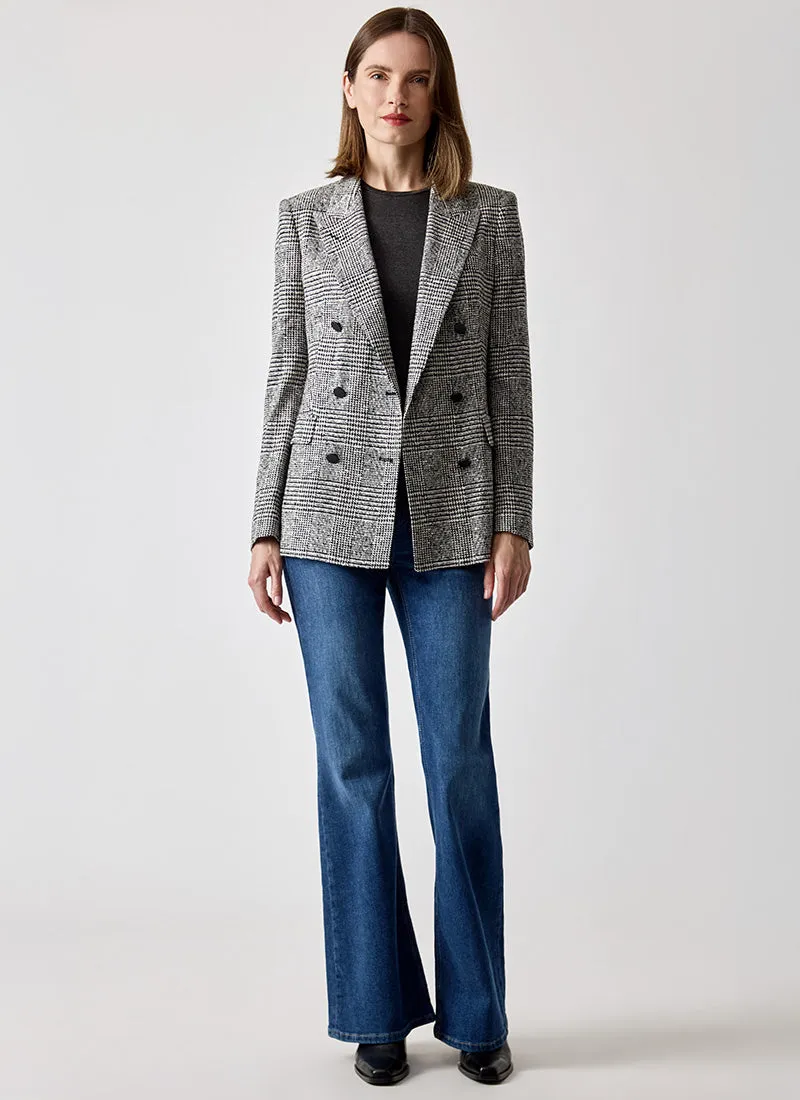 Parigi Boucle Check Double-Breasted Blazer