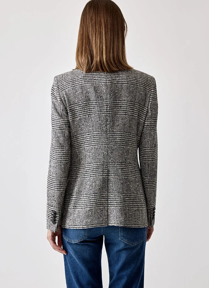 Parigi Boucle Check Double-Breasted Blazer
