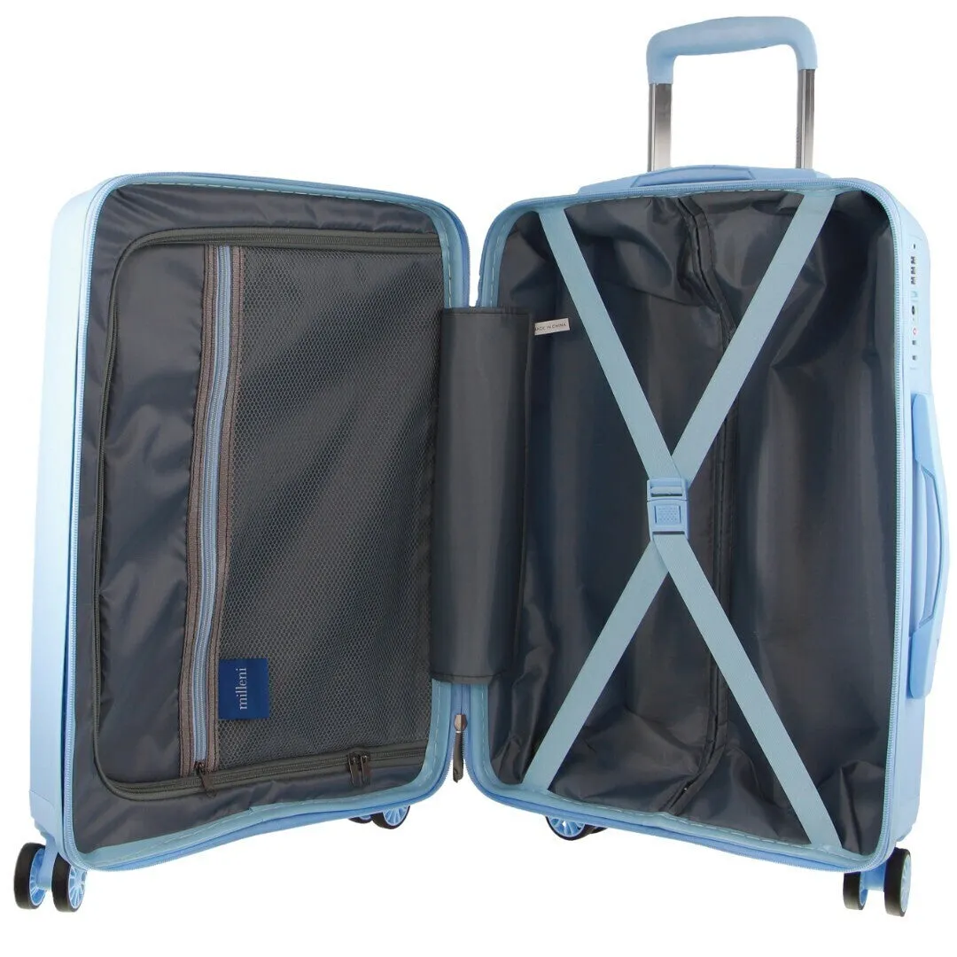 Pierre Cardin Inspired Milleni Luggage Bag Large in Blue   FREE Milleni Backpack