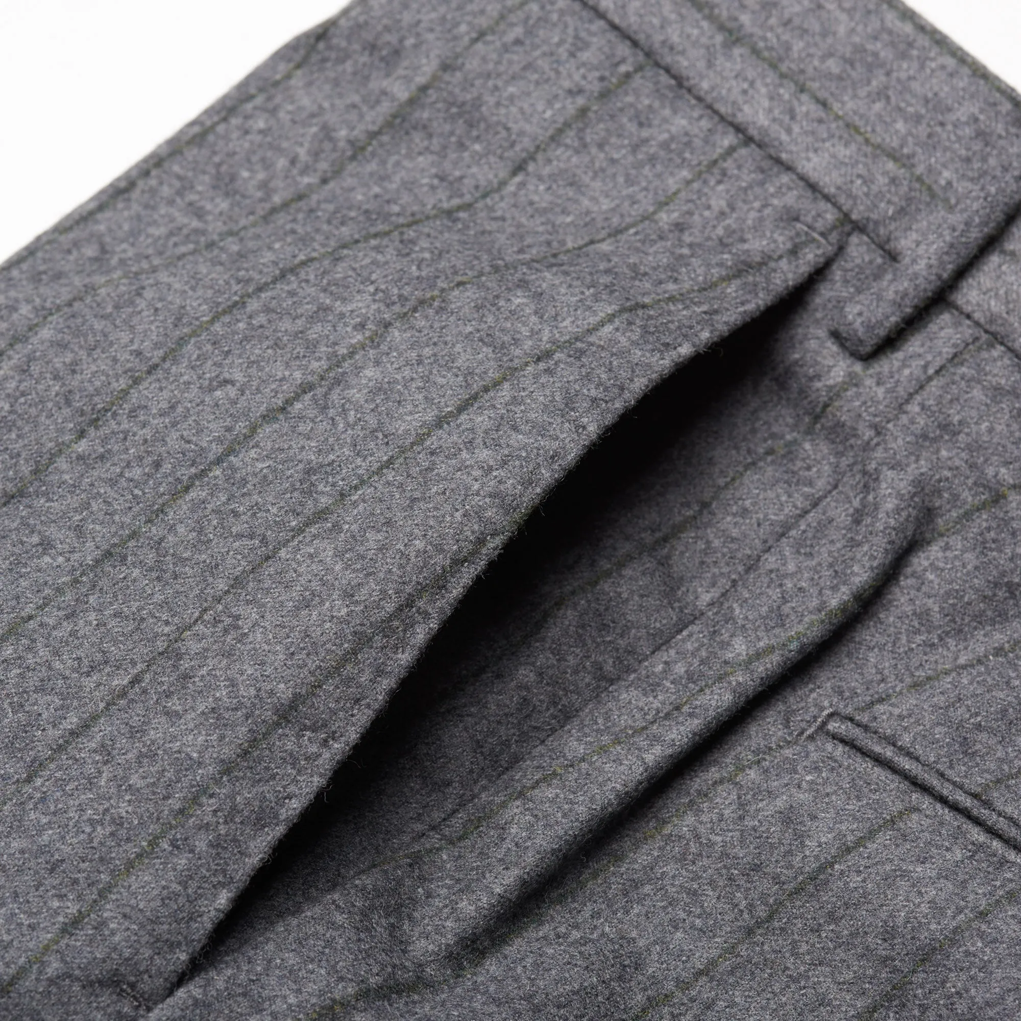 PT01 PANTALONI TORINO "Jacques" Gray Striped Flannel Wool Pants NEW Slim US 42
