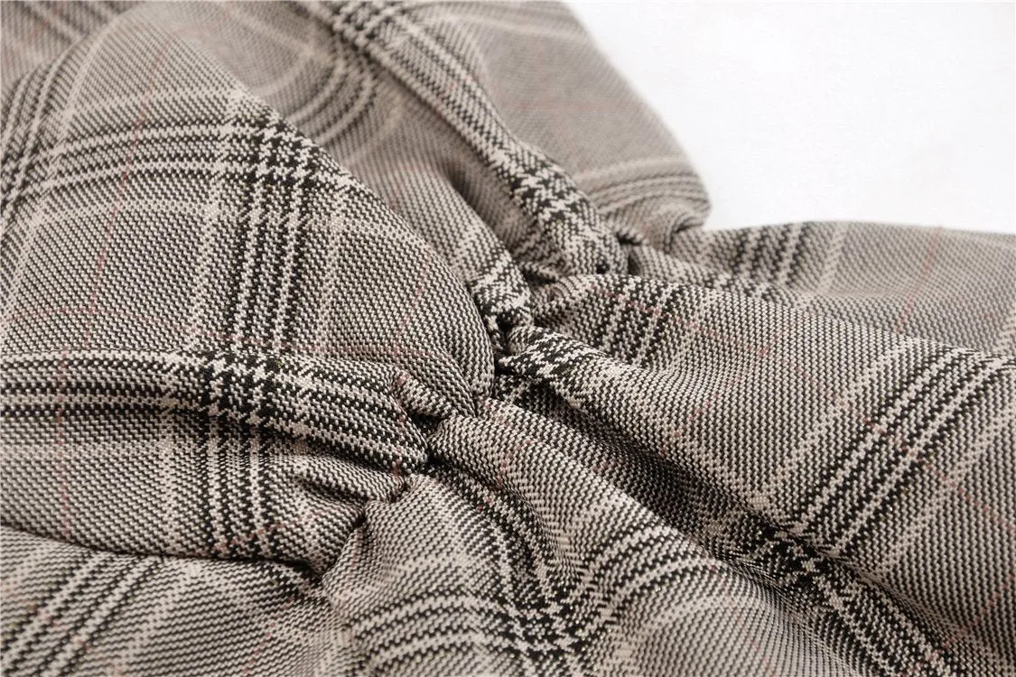 Punk checked layer prom corset dress DW387
