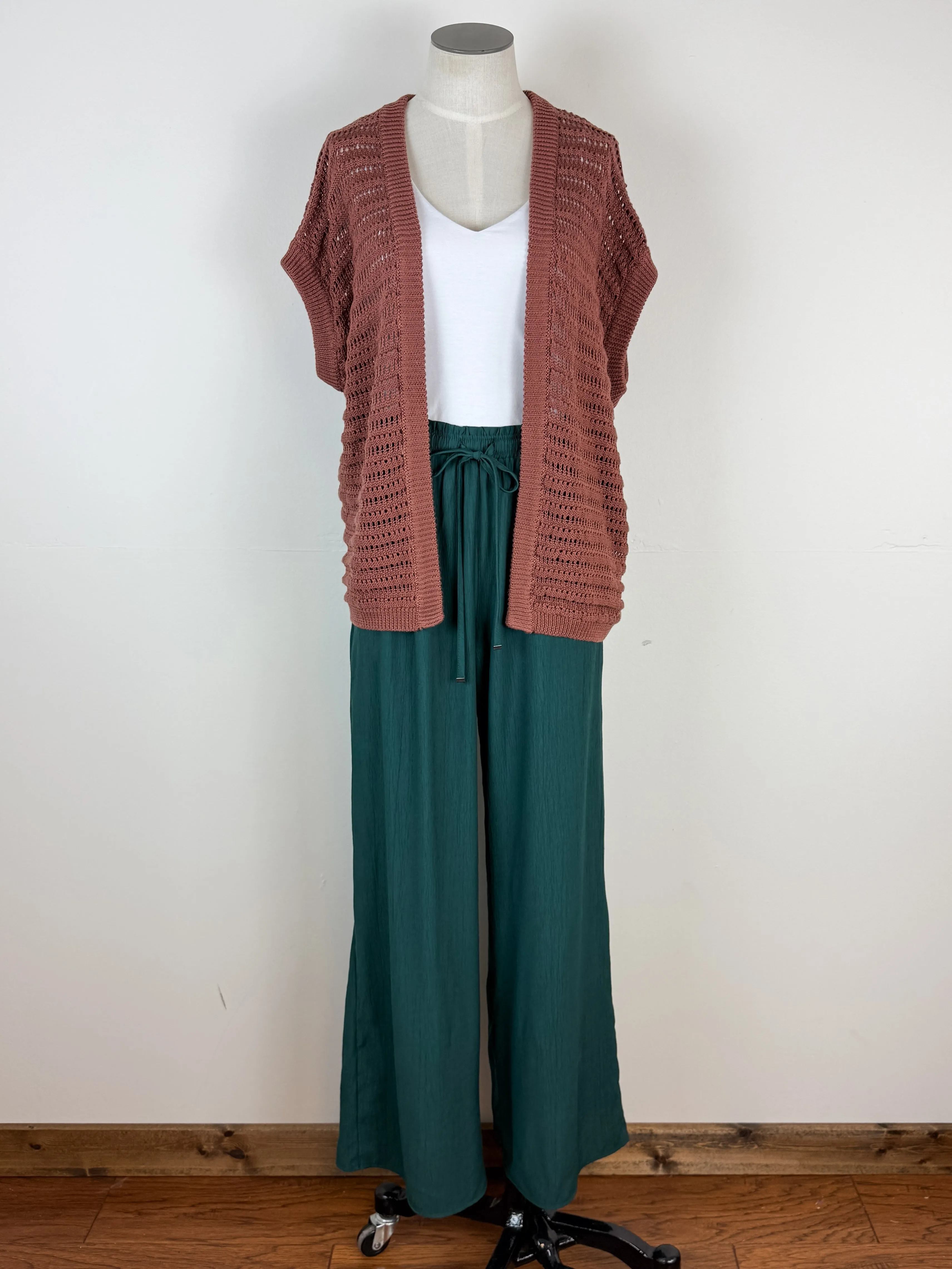 Soleil Wide Leg Pant in Emerald Green