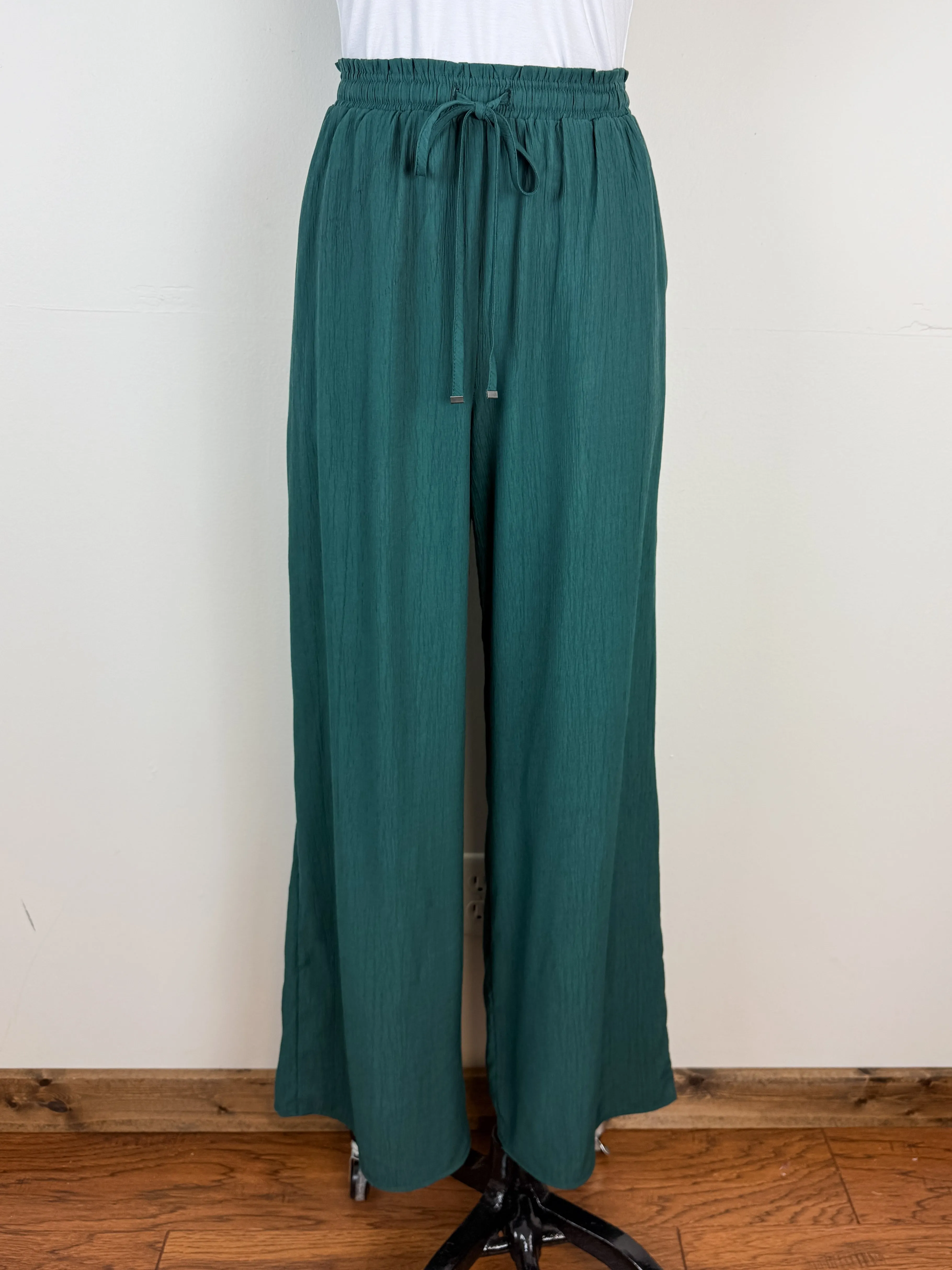 Soleil Wide Leg Pant in Emerald Green