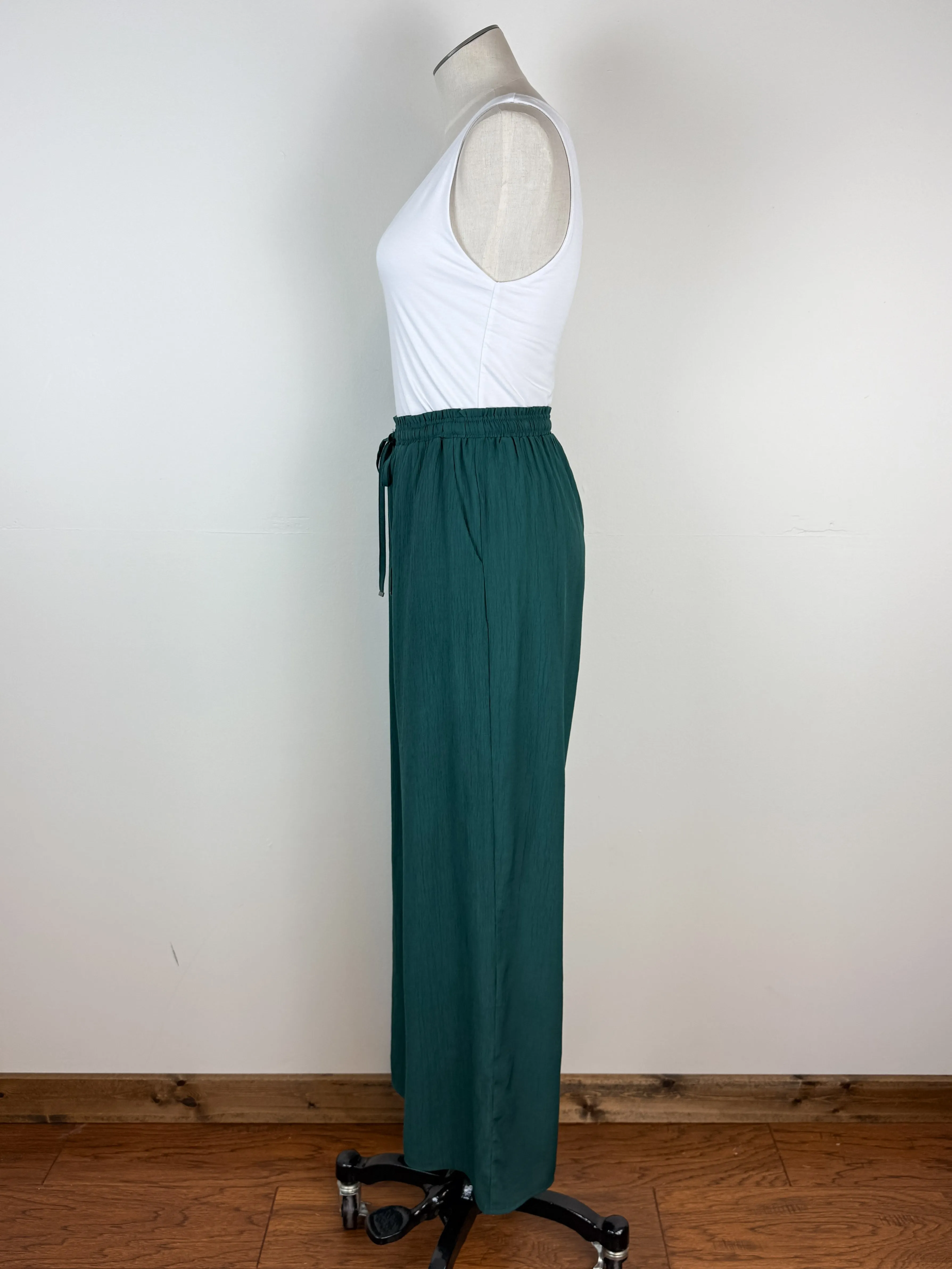 Soleil Wide Leg Pant in Emerald Green