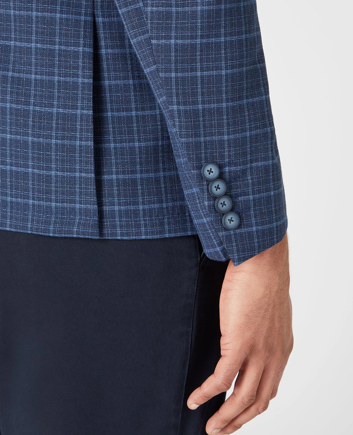 Tapered Fit Wool-Blend Checked Jacket