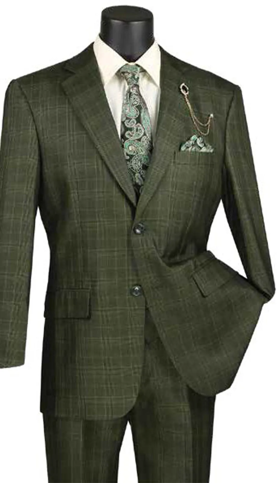 Vinci  V2RW-7-OLI  Mens Suit